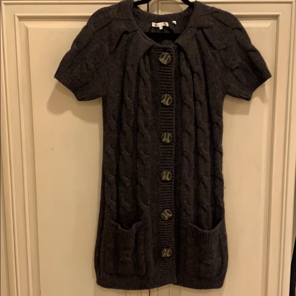 Vince wool blend dark gray sweater dress